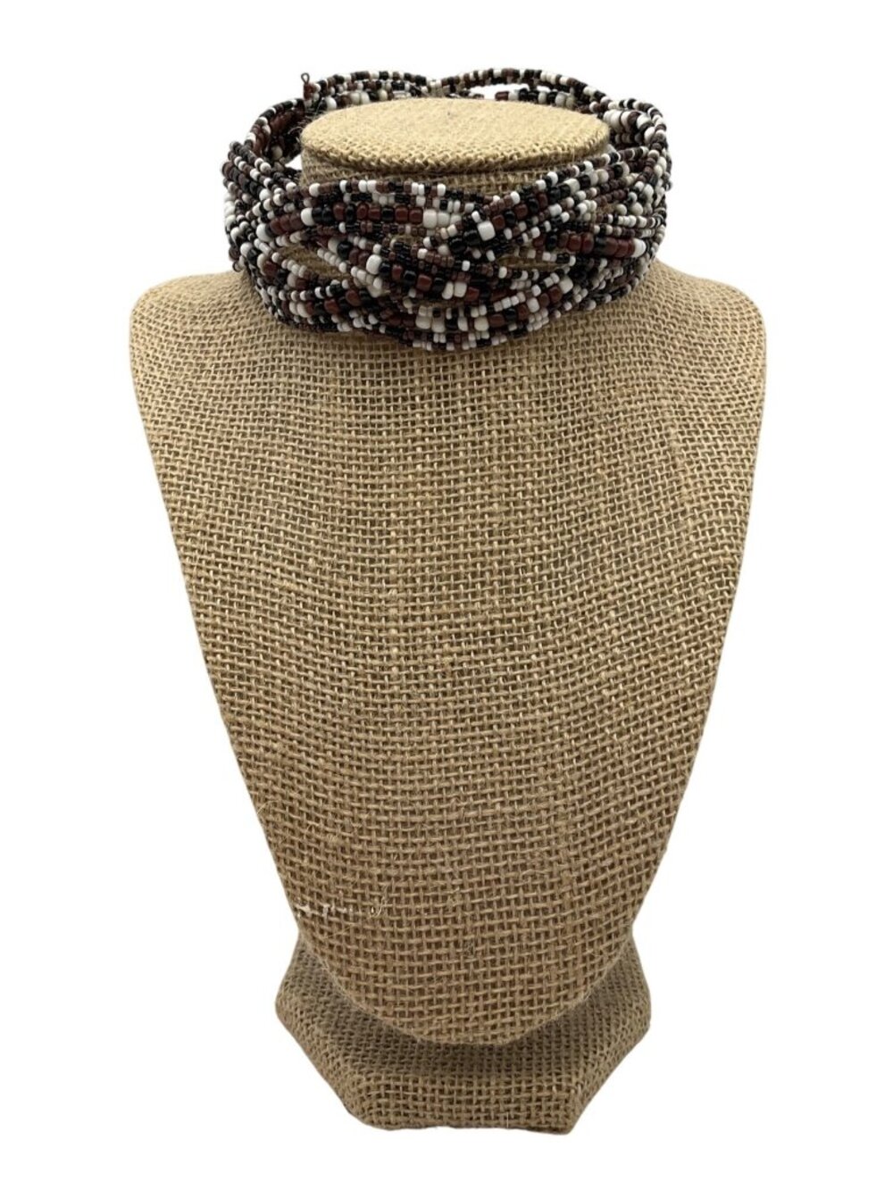 New Artisan Handmade Multi-Strand Braided Beaded Choker Necklace Boho Y2K